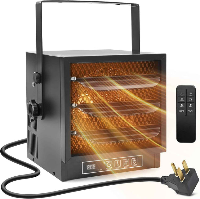 (No remote) 4800W Garage Heater Electric, 240V/30Amps with Plug, Fan-Forced Ther