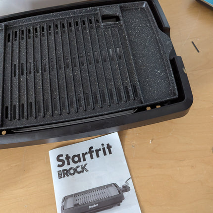 Starfrit The Rock Indoor Smokeless Electric BBQ Grill - Non-Stick 10" x 16" Cook