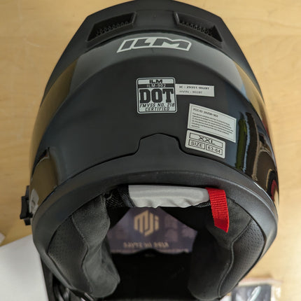 ILM 902BT Bluetooth Motorcycle Helmet, Modular Flip-Up Full Face with Dual Visor, Intercom and Speakers, Gloss Black