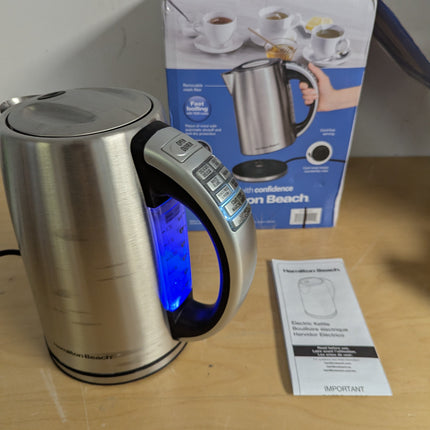 Hamilton Beach Variable Temperature Electric Kettle, 1.7 L, 1500W, 6 Presets, Ke