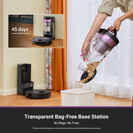 Eureka E20 Plus Robot Vacuum and Mop Combo, 8000Pa Suction, Bagless Self-Emptying Station, LiDAR Navigation, App Control