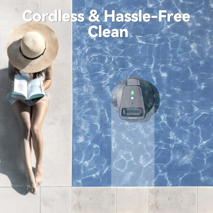 Pondee X1 Robotic Pool Vacuum, Cordless Pool Cleaner with 120 Mins Runtime, Auto