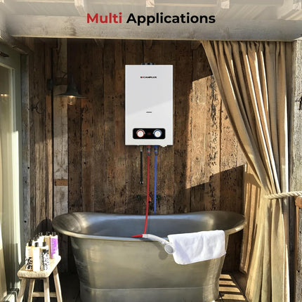 Camplux 10L Outdoor Portable Gas Water Heater, Tankless Propane Water Heater wit