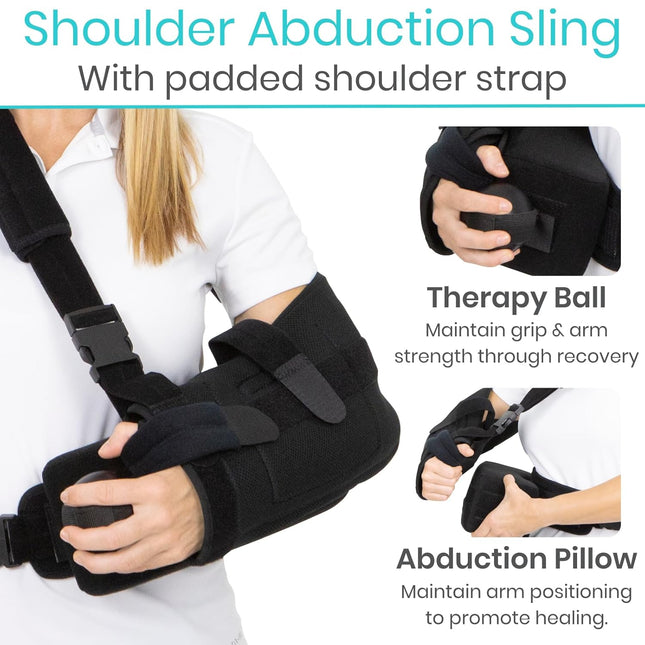 Vive Shoulder Abduction Sling - Immobilizer for Injury Support - Pain Relief Arm