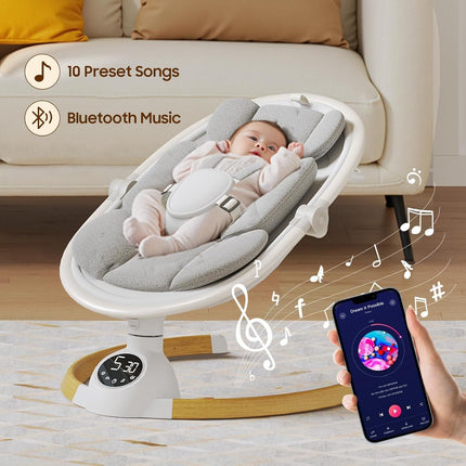 Baby Swing for Infants with Bluetooth Music Speaker & Remote Control - Portable