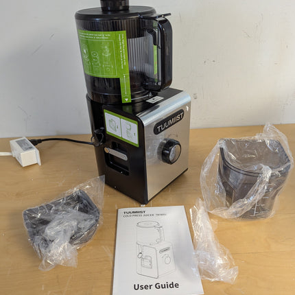 TUUMIIST Cold Press Juicer Machine, 350W Slow Masticating Juicer with 6.5 in Wide Feed Chute & 100 oz Hopper