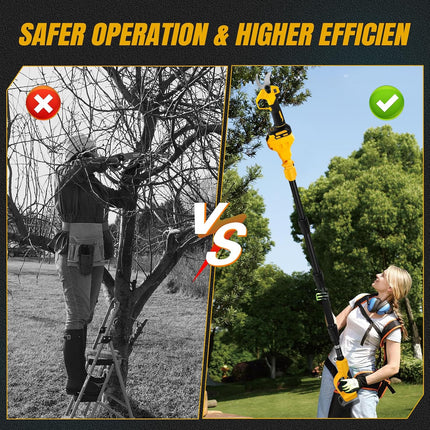 (Tool Only) Cordless Electric Pruning Shears with Telescopic Pole for DeWalt 20V