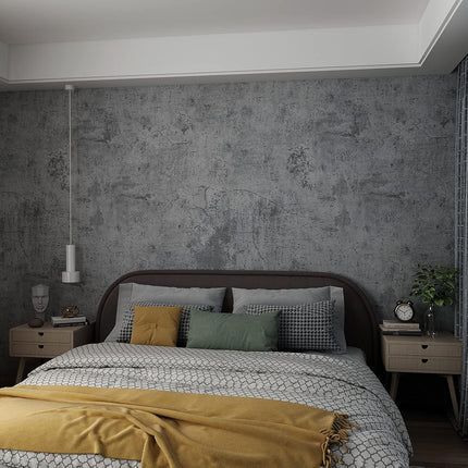 3yecao 48"×79" Extra Wide Thick Dark Blue Grey Cracked Concrete Wallpaper Peel a