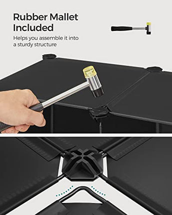 SONGMICS 6 Cube Storage Organizer, DIY Closet Shelf, Plastic Clothes Organizer,