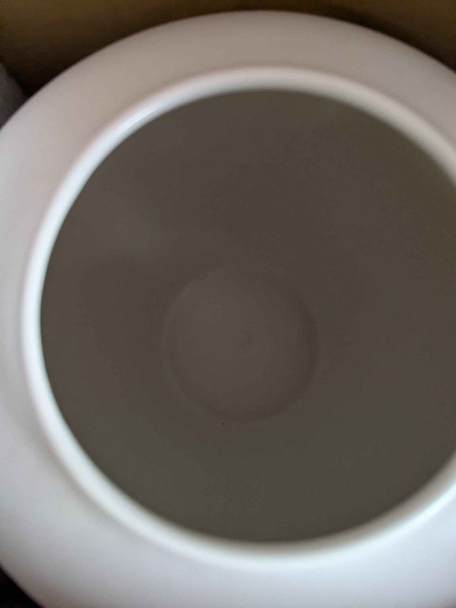 GeLive Short Round White Ceramic Vase Table Centerpiece Moon Jar Jingdezhen Hand