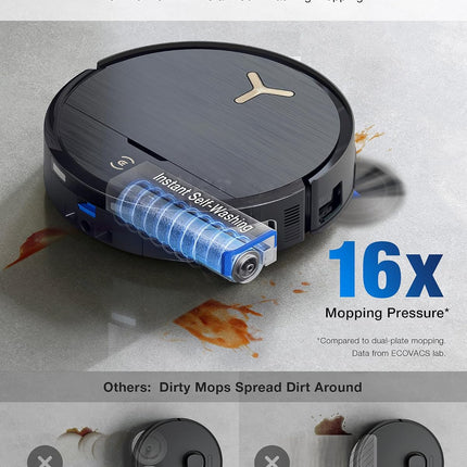 ECOVACS DEEBOT X9 PRO OMNI Robot Vacuum & Mop, 16600Pa Suction, OZMO Roller Self-Washing, LiDAR Navigation