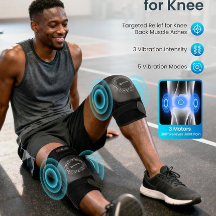 COMFIER Cordless Knee Massager with Heat and Vibration, Graphene Heating for Kne