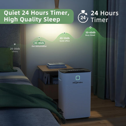 HOGARLABS 34 Pint Smart Dehumidifiers for Home and Basements, with 3 Working Mod
