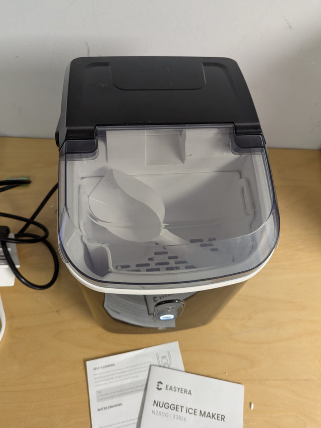 EASYERA Nugget Ice Maker Countertop, Pellet Crushed Chewble Ice Cubes, 33LBS/24H