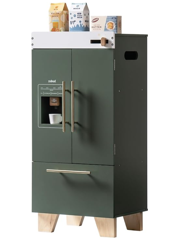 ROBUD Kids play kitchen - Vintage green refrigerator for kids Kitchen Playset