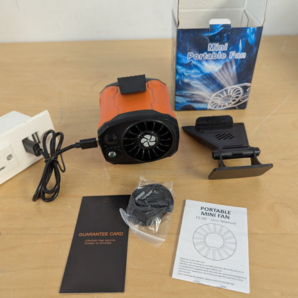 FlarePoint Portable 4-in-1 Waist/Neck/Desk Fan with Phone Stand & LED Light