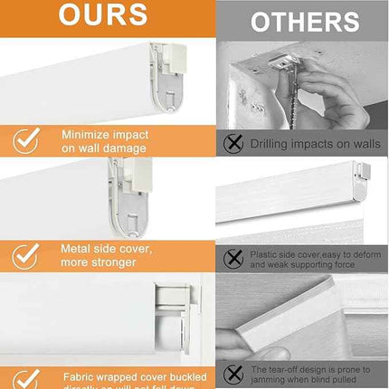 Persilux No Drill No Tool Zebra Blinds Light Filtering Dual Layer Privacy for Da