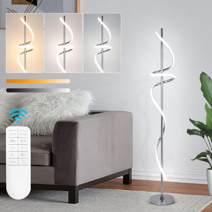 Modern Floor Lamp with Remote Control, Dimmable LED Floor Lamp for Living Room,