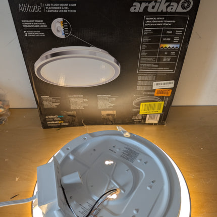 Artika Altitude 15” LED Flush Mount Ceiling Light, Dimmable Modern Fixture with