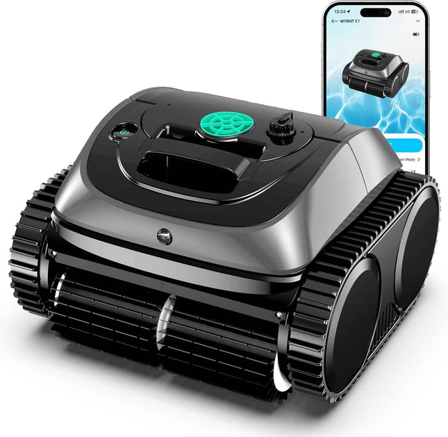 WYBOT C1 Cordless Pool Vacuum, Wall & Waterline Cleaning, Pool Cleaner Robot wit