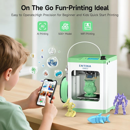 Entina Tina2S 3D Printers with WiFi Cloud Printing, Huge Models Library, Fully A