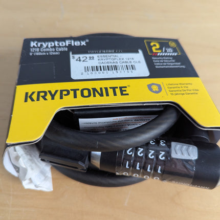 Kryptonite KryptoFlex Bike Lock Cable, 6FT Long 10mm Thick Heavy Duty Braided St