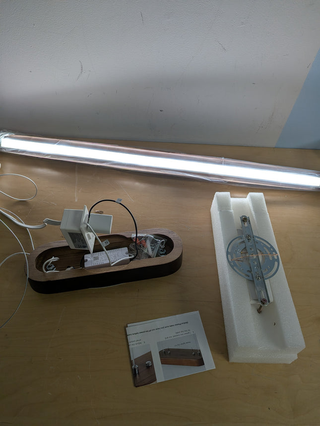 YISDESIGN 39" Wood Linear Pendant Light LED Dimmable Hanging Light Dinning Room