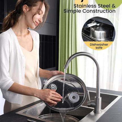 oneisall 7L Stainless Steel Pet Fountain for Dogs & Cats, Ultra-Quiet Water Dispenser with Triple Filtration