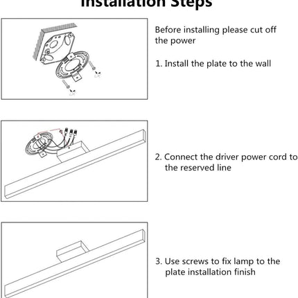 VANLAT Bathroom Vanity Light 24 Inch LED Modern Polished Chrome Wall Lighting Fi