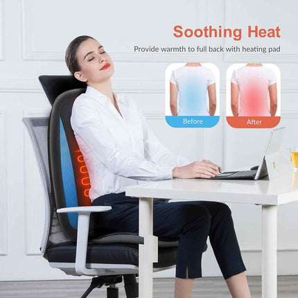 Comfier Shiatsu Back Massager with Heat -Deep Tissue Kneading Massage Seat Cushion, Massage Chair Pad for Full Back, Electric Body Massager for Home or Office Chair use,Valentine's Day Gift for Men,Women
