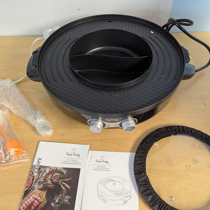Food Party Hot Pot Electric Korean BBQ Grill Smokeless Indoor 2 in 1 Combo Hotpo