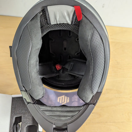 ILM 902BT Bluetooth Motorcycle Helmet, Modular Flip-Up Full Face with Dual Visor, Intercom and Speakers, Gloss Black