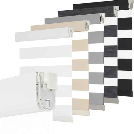 Persilux No Drill No Tool Zebra Blinds Light Filtering Dual Layer Privacy for Da
