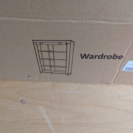 Buzowruil Canvas Wardrobe Portable Closet Wardrobe Clothes Storage with 6 Shelve