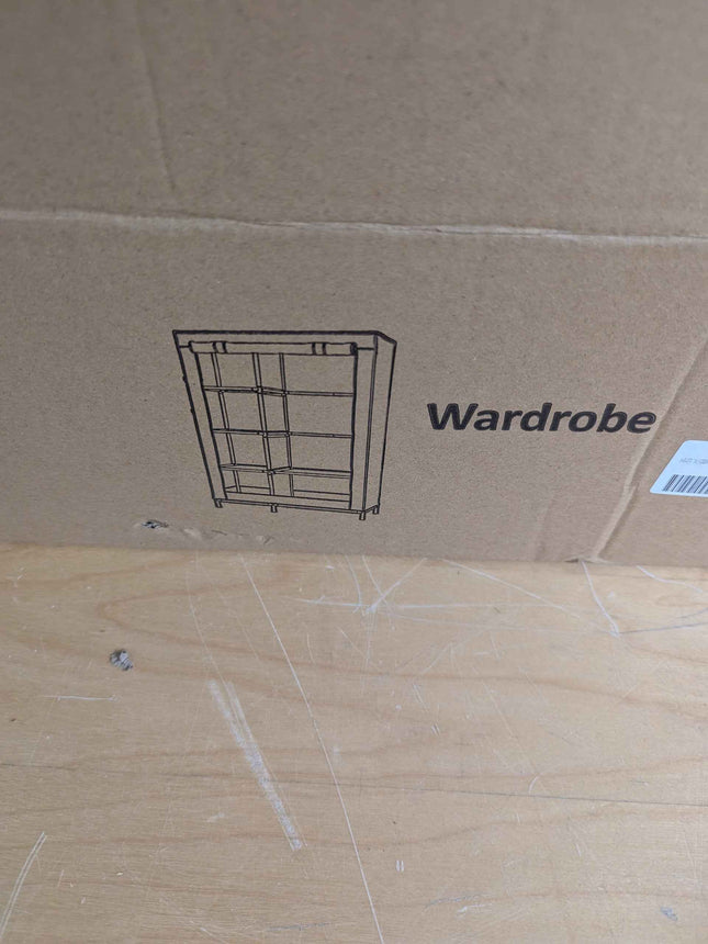 Buzowruil Canvas Wardrobe Portable Closet Wardrobe Clothes Storage with 6 Shelve