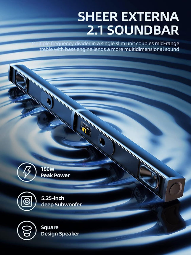 Sound Bar 2 in 1 Detachable MEREDO Soundbar for TV with 5.25'' Subwoofer 180W 2.
