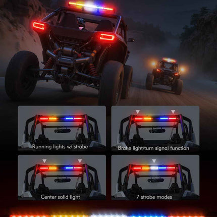 Lupar 30'' UTV LED Chase Light Bar w/ 1.75''-2'' Roll Cage Mount Bracket Rear Ch