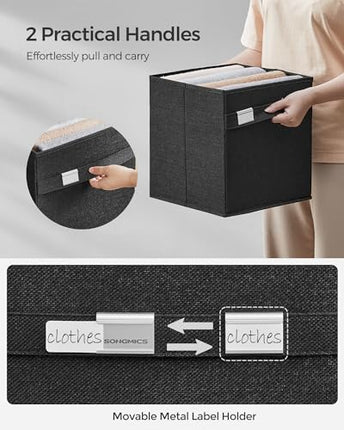 SONGMICS Storage Cubes, Set of 4 Cube Storage Bins, 10.2 x 10.2 x 11 Inches, 2 H