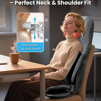 COMFIER Shiatsu Neck & Back Massager with Heat, Full Back Coverage Massage Chair