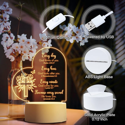 Christian Gifts for Women, Acrylic Night Light, Inspirational Gifts for Women, R