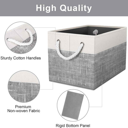 Fab totes Storage Bins 2-Pack，White & Grey