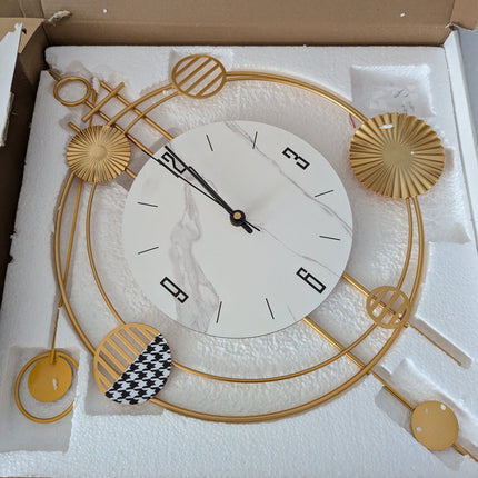 Wall Clock for Living Room, Silent Quality Quartz Battery Operated with Pendulum