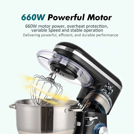 (Cracked lid) Kitchen in the box Stand Mixer, 6.5QT Kitchen Mixer, 6-Speed 660W