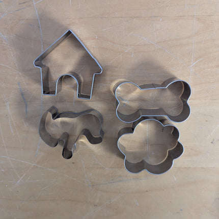 Thinp 4 Pcs Dog Cookie Cutter Set,Including Dog Shaped Cookie Cutters Dog Bone C