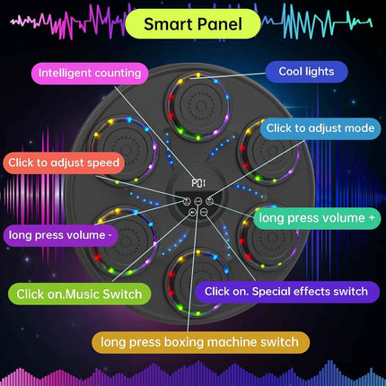Music Boxing Machine Smart Bluetooth Boxing Equipment （2 Pairs of Gloves）