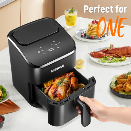 DEIME Air Fryer 3 Qt, Small Airfryer Digital Space Saving Compact, Bake, Reheat,