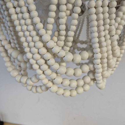 White Boho Light Fixture Boho Beaded Chandelier Boho Light Fixtures Ceiling Bead