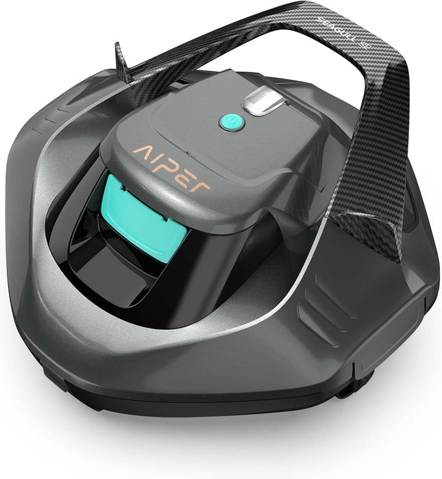 AIPER Seagull SE Cordless Robotic Pool Cleaner, 90 Minute Runtime with Dual Drive Motors, LED Indicators and Self-Parking, Grey