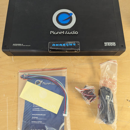 Planet Audio AC2400.4 Anarchy 2400W 4-Channel Car Amplifier, Class A/B MOSFET, 2 and 4 Ohm Stable, Bridgeable with Crossovers