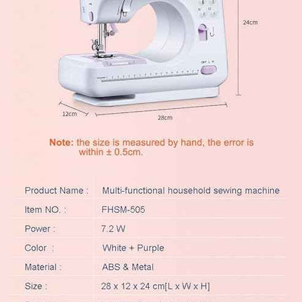 Sewing Machine for Beginners, Electric Portable Mini Sewing Machine with 50 Pcs